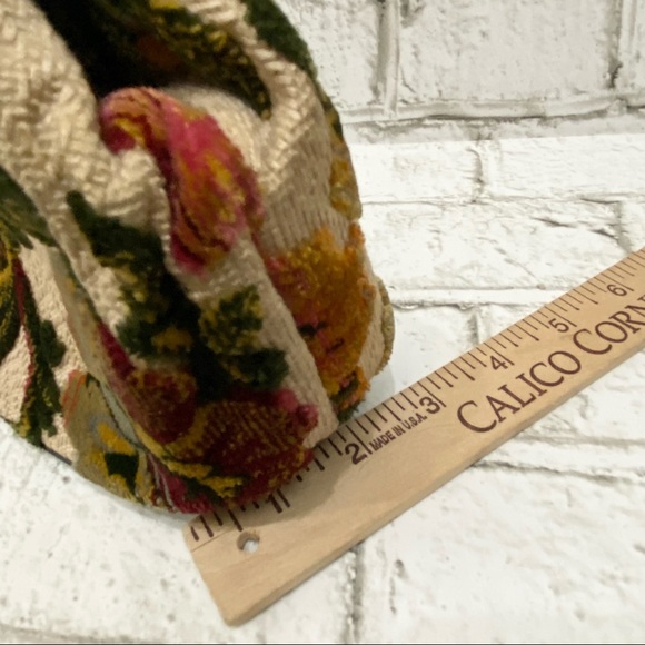 Vintage Chenille Tapestry Floral Clutch Handbag - Picture 8 of 13